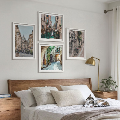 Zarámovaný set obrazov Vodná architektúra benátskych ulíc
