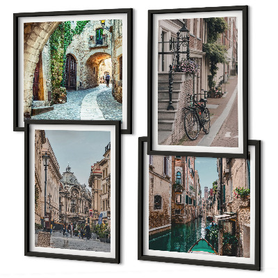 Zarámovaný set obrazov Vodná architektúra benátskych ulíc