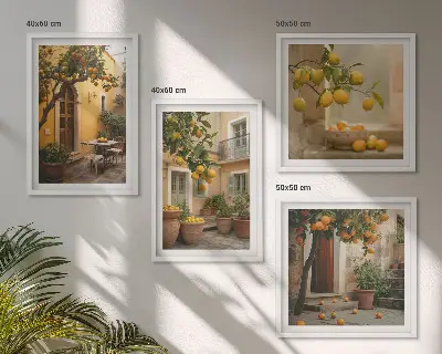 Citrusová záhrada na slnku zarámovaný set obrazov