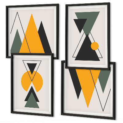 Zarámovaný set obrazov Abstraktné tvary geometrie