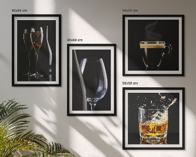 Dekoratívna sada obrazov Whisky víno šampanské káva alkohol