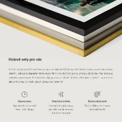 Dekoratívna sada obrazov japonská umelecká grafika s motívom vĺn