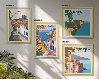 Dekoratívna sada obrazov Retro ilustrácie svetových miest