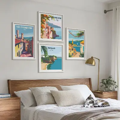 Obrazy Talianske prímorské mestá zarámovaný set