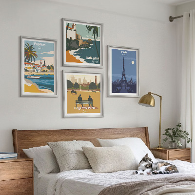 Zarámovaný set obrazov Architektúra pobrežných miest