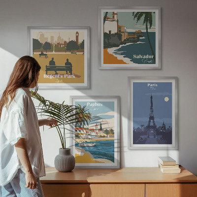 Zarámovaný set obrazov Architektúra pobrežných miest