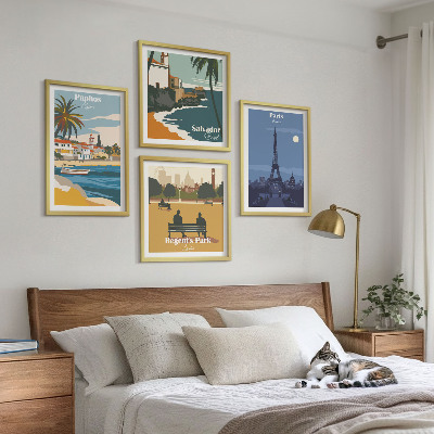 Zarámovaný set obrazov Architektúra pobrežných miest