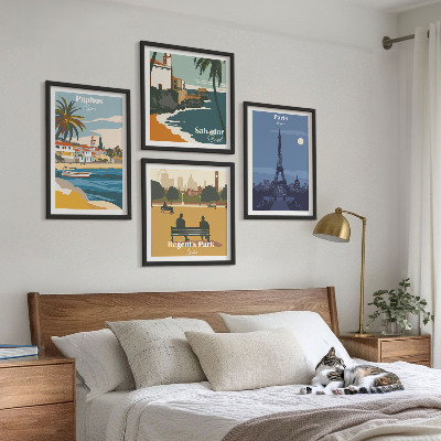 Zarámovaný set obrazov Architektúra pobrežných miest