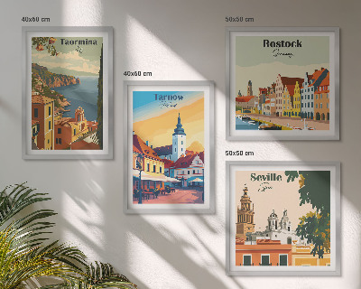 Zarámovaný set obrazov Architektúra pobrežných miest