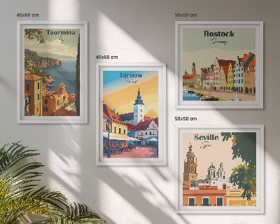 Zarámovaný set obrazov Architektúra pobrežných miest
