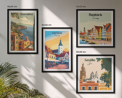 Zarámovaný set obrazov Architektúra pobrežných miest
