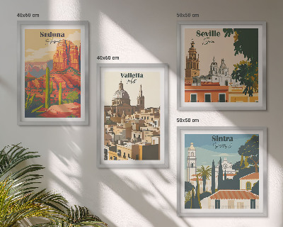 Dekoratívna sada obrazov Retro mestské scenérie Sedony Sintry