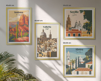 Dekoratívna sada obrazov Retro mestské scenérie Sedony Sintry