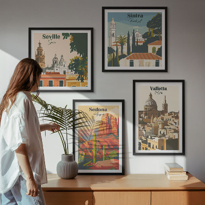 Dekoratívna sada obrazov Retro mestské scenérie Sedony Sintry