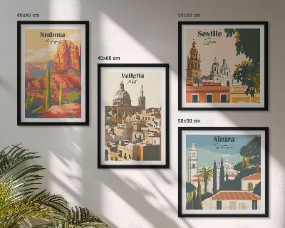 Dekoratívna sada obrazov Retro mestské scenérie Sedony Sintry