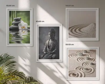 Zarámovaný obraz Relaxujúci Budha na pláži sada obrazov