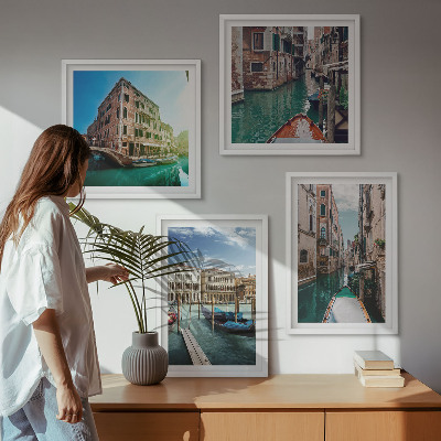 Dekoratívna sada obrazov Architektúra benátskych kanálov