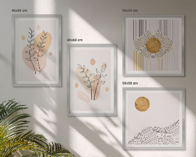 Dekoratívna sada obrazov Minimalistické kresby rastlín