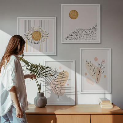 Dekoratívna sada obrazov Minimalistické kresby rastlín