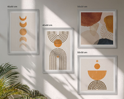 Zarámovaný set obrazov Boho minimalistické dekorácie