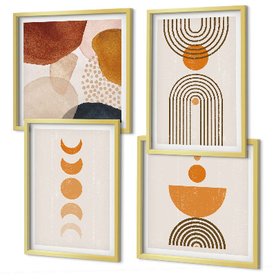 Zarámovaný set obrazov Boho minimalistické dekorácie