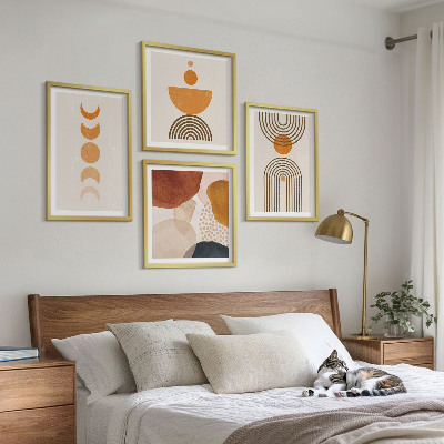 Zarámovaný set obrazov Boho minimalistické dekorácie