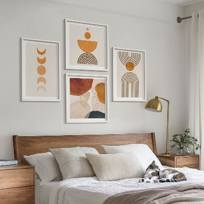 Zarámovaný set obrazov Boho minimalistické dekorácie