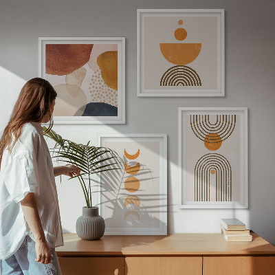 Zarámovaný set obrazov Boho minimalistické dekorácie