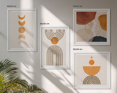 Zarámovaný set obrazov Boho minimalistické dekorácie