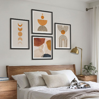 Zarámovaný set obrazov Boho minimalistické dekorácie