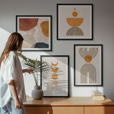Zarámovaný set obrazov Boho minimalistické dekorácie
