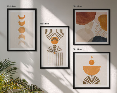Zarámovaný set obrazov Boho minimalistické dekorácie