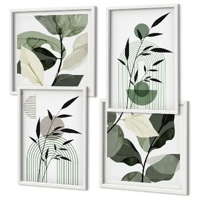 Boho rastlinné kompozície zarámovaný set obrazov