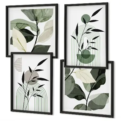 Boho rastlinné kompozície zarámovaný set obrazov