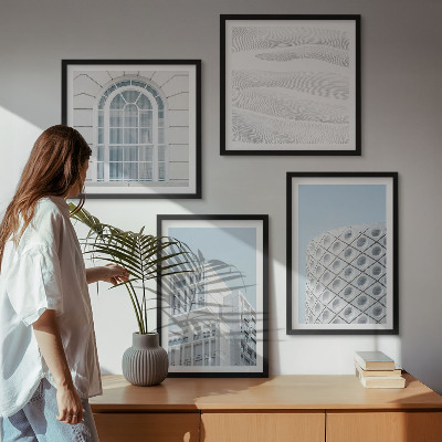 Dekoratívna sada obrazov Geometria modernej architektúry