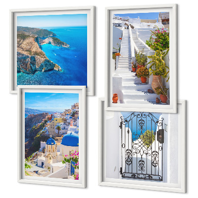 Dekoratívna sada obrazov Grécka architektúra Santorini v Oii