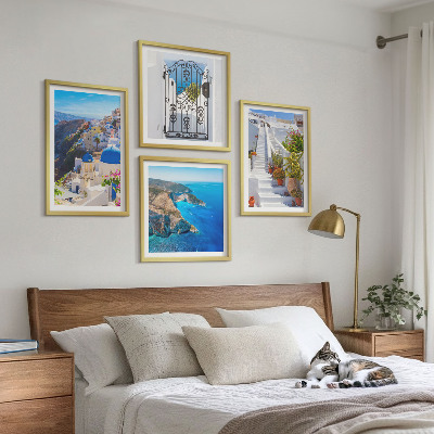 Dekoratívna sada obrazov Grécka architektúra Santorini v Oii