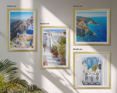 Dekoratívna sada obrazov Grécka architektúra Santorini v Oii