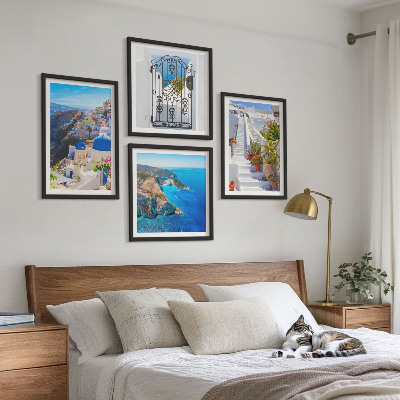 Dekoratívna sada obrazov Grécka architektúra Santorini v Oii