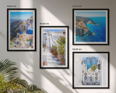 Dekoratívna sada obrazov Grécka architektúra Santorini v Oii