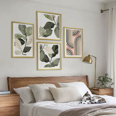 Dekoratívna sada obrazov Geometrické rastlinné motívy