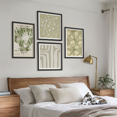 Zarámovaný set obrazov Boho rastlinné pastelové kompozície
