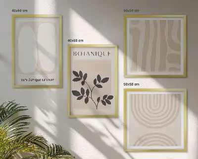 Zarámovaný set obrazov Boho s motívom jemných rastlín