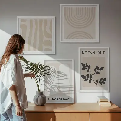 Zarámovaný set obrazov Boho s motívom jemných rastlín