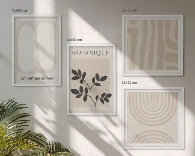 Zarámovaný set obrazov Boho s motívom jemných rastlín