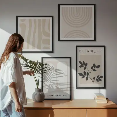 Zarámovaný set obrazov Boho s motívom jemných rastlín