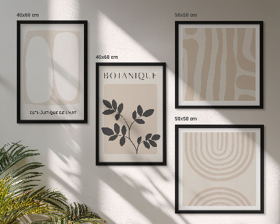Zarámovaný set obrazov Boho plagáty s jemnými rastlinami