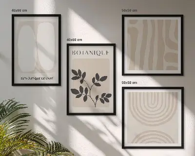 Zarámovaný set obrazov Boho s motívom jemných rastlín