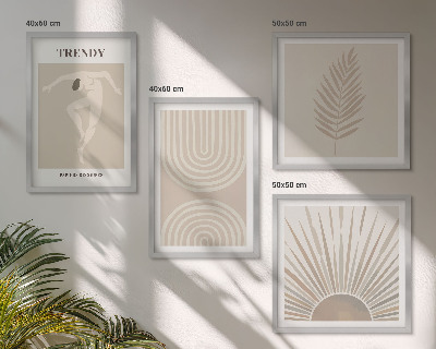 Zarámovaný set obrazov Pastelové boho abstraktné plagáty