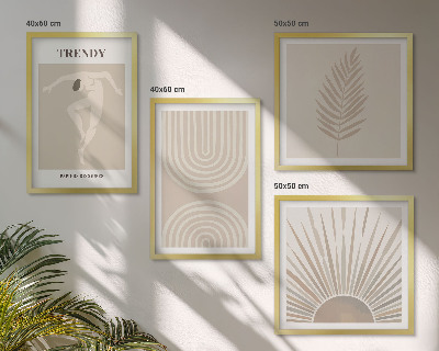 Zarámovaný set obrazov Pastelové boho abstraktné plagáty